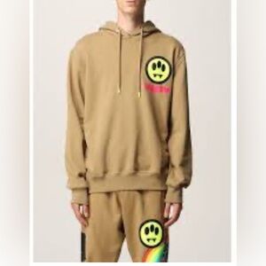 Barrow Back Print Logo Hoodie in Brown Sand size M